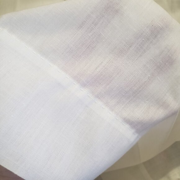 Pair Vintage Hand Made Pillow Case Set Floral Stitched  21" x 31" - Picture 3 of 8